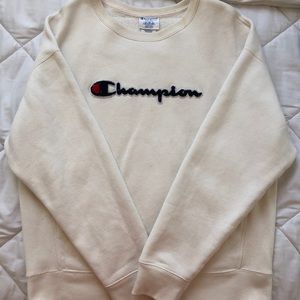 CHAMPION OFF WHITE CREW SWEATSHIRT